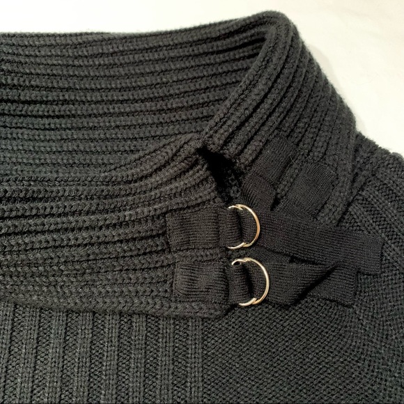 Torrid black rib knit sweater with cowl neck and D-ring accents- 1X - Picture 6 of 11